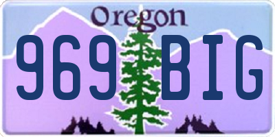 OR license plate 969BIG