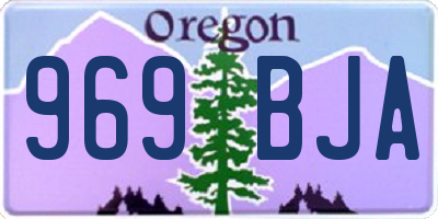 OR license plate 969BJA