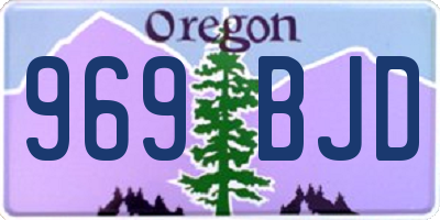 OR license plate 969BJD