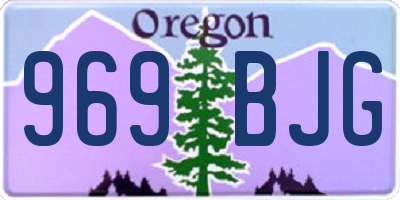 OR license plate 969BJG