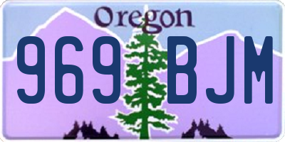 OR license plate 969BJM