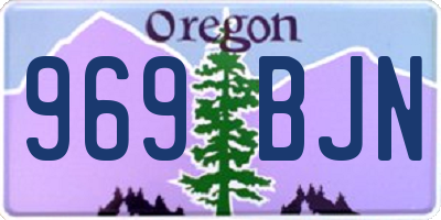 OR license plate 969BJN
