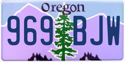OR license plate 969BJW