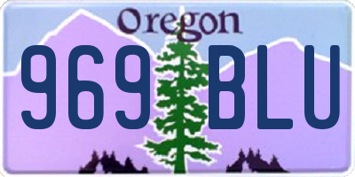 OR license plate 969BLU