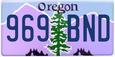 OR license plate 969BND