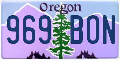 OR license plate 969BON