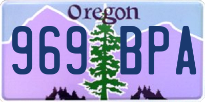 OR license plate 969BPA