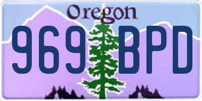 OR license plate 969BPD