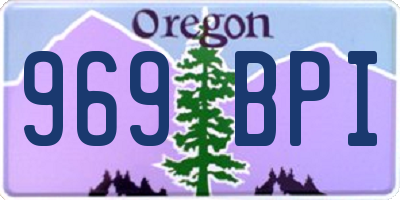 OR license plate 969BPI