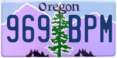 OR license plate 969BPM
