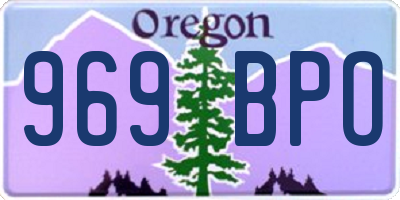 OR license plate 969BPO