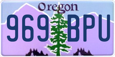 OR license plate 969BPU