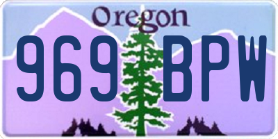 OR license plate 969BPW
