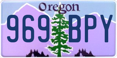 OR license plate 969BPY