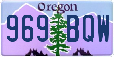 OR license plate 969BQW