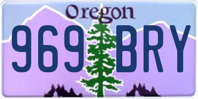 OR license plate 969BRY