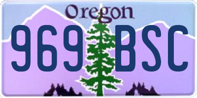 OR license plate 969BSC