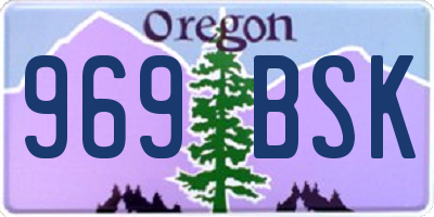 OR license plate 969BSK