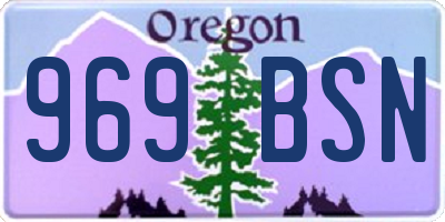 OR license plate 969BSN