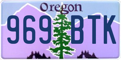 OR license plate 969BTK