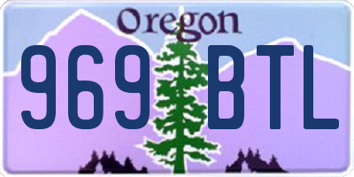 OR license plate 969BTL
