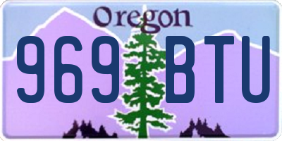 OR license plate 969BTU