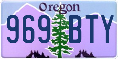 OR license plate 969BTY