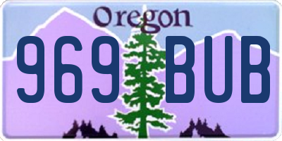 OR license plate 969BUB