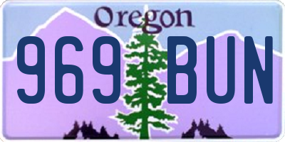 OR license plate 969BUN