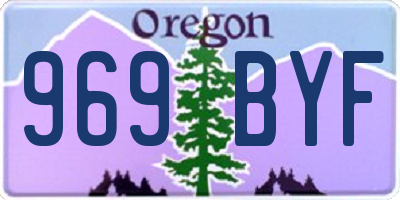 OR license plate 969BYF