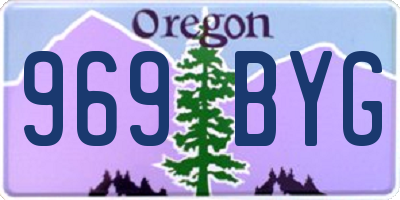 OR license plate 969BYG