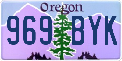 OR license plate 969BYK
