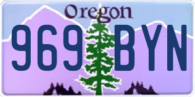 OR license plate 969BYN