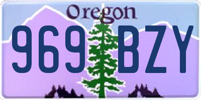 OR license plate 969BZY