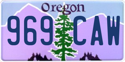 OR license plate 969CAW