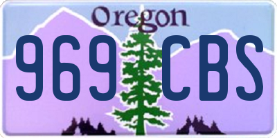 OR license plate 969CBS