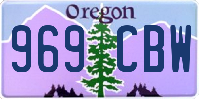 OR license plate 969CBW
