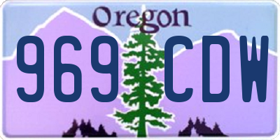 OR license plate 969CDW