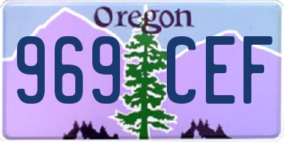 OR license plate 969CEF