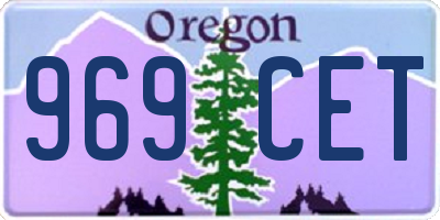 OR license plate 969CET