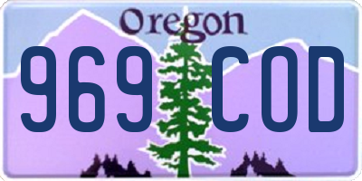 OR license plate 969COD