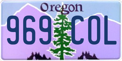 OR license plate 969COL