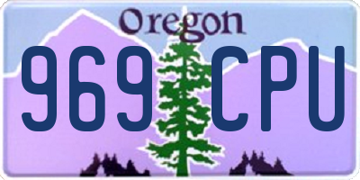 OR license plate 969CPU