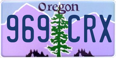 OR license plate 969CRX