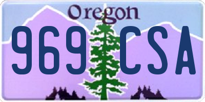 OR license plate 969CSA
