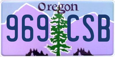 OR license plate 969CSB