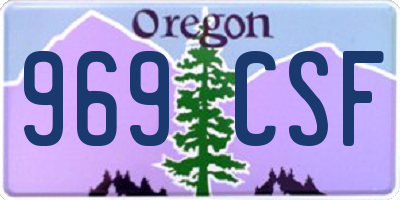 OR license plate 969CSF