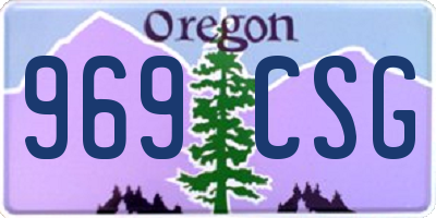 OR license plate 969CSG