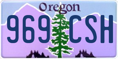 OR license plate 969CSH