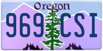 OR license plate 969CSI